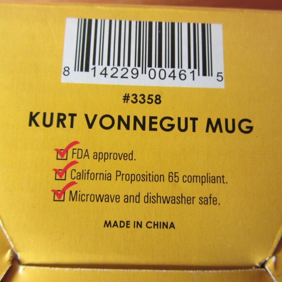 kurt vonnegut mug NIB discontinued 2014 unemployed philosophers guild (W5381) - Picture 12 of 13